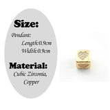 Red Rope Thread Letter Bracelet Couple CZ Cube Initial Adjustable