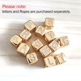 Red Rope Thread Letter Bracelet Couple CZ Cube Initial Adjustable