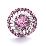 5Pcs Pink Crystal Rhinestone Owl Heart Flower Snap Buttons