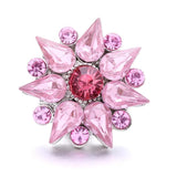 5Pcs Pink Crystal Rhinestone Owl Heart Flower Snap Buttons