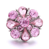 5Pcs Pink Crystal Rhinestone Owl Heart Flower Snap Buttons