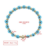 Adjustable Evil Eye Beaded Bracelet Copper Square Round Charm Bracelet