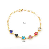 Colorful Stone Wedding Bracelet Stainless Steel Crystal Bangle