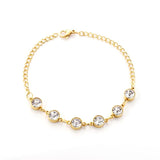 Colorful Stone Wedding Bracelet Stainless Steel Crystal Bangle