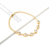 Colorful Stone Wedding Bracelet Stainless Steel Crystal Bangle