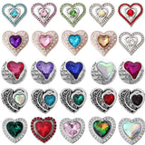 6pcs Love Heart Snap Buttons for 18mm Metal Snap Button DIY Bracelet