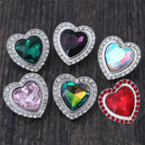 6pcs Love Heart Snap Buttons for 18mm Metal Snap Button DIY Bracelet