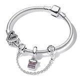 Running Dog Heart Pink Love Typewriter FCharm Bracelet Pendant