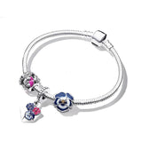 Running Dog Heart Pink Love Typewriter FCharm Bracelet Pendant