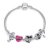 Running Dog Heart Pink Love Typewriter FCharm Bracelet Pendant