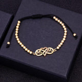 Vintage Rope Jewelry Adjustable Zircon Heart Shape Bangle