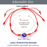 6 Evil Eye Kabbalah Bracelets Red Cord Adjustable Good Luck String