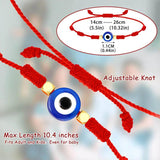 6 Evil Eye Kabbalah Bracelets Red Cord Adjustable Good Luck String