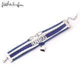Love Honduras Bracelet Heart Charm Leather Wrap Men Bracelets