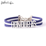 Love Honduras Bracelet Heart Charm Leather Wrap Men Bracelets