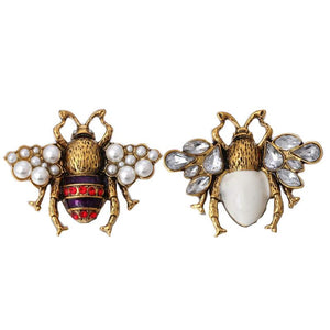 5pcs/lot Crystal Rhinestone Bee Snap Buttons for Snap Bracelet DIY Charms