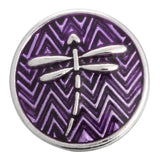 6pcs Purple Rhinestone 18mm Snap Button Set for Snap Bracelet & Necklace