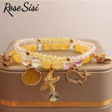 Fresh Bead Bracelet for Women Elastic Hand Rope Friendship Bracelets Jewelry
