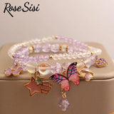 Fresh Bead Bracelet for Women Elastic Hand Rope Friendship Bracelets Jewelry