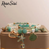 Fresh Bead Bracelet for Women Elastic Hand Rope Friendship Bracelets Jewelry