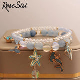 Fresh Bead Bracelet for Women Elastic Hand Rope Friendship Bracelets Jewelry