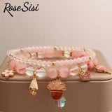 Fresh Bead Bracelet for Women Elastic Hand Rope Friendship Bracelets Jewelry