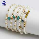 Adjustable Evil Eye Copper Bead Bracelet for Women Girls Men