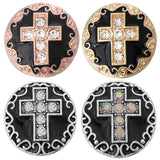 6pcs Snap Jewelry 18mm Mixed Crystal Cross Metal Snaps
