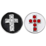 6pcs Snap Jewelry 18mm Mixed Crystal Cross Metal Snaps