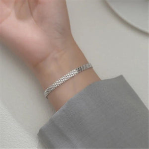 Silver Lace Weave Charm Bracelet & Bangle Punk Jewelry