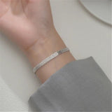 Silver Lace Weave Charm Bracelet & Bangle Punk Jewelry