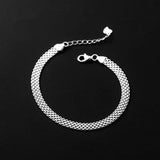 Silver Lace Weave Charm Bracelet & Bangle Punk Jewelry