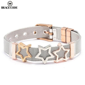 Double Mesh Bracelet Crystal Star Charm Gift