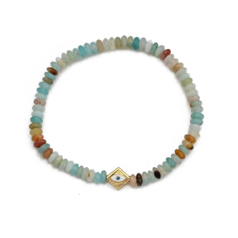 Colorful Evil Eye Charm Bracelet Dainty Adjustable Beaded Bracelet