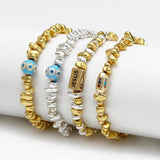 Colorful Evil Eye Charm Bracelet Dainty Adjustable Beaded Bracelet