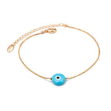 Evil Eye Charm Bracelet Copper Chain Adjustable for Women
