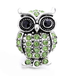 5pcs Green Crystal Snap Buttons DIY Ginger Charms for 18mm Bracelet Bangle