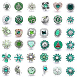 5pcs Green Crystal Snap Buttons DIY Ginger Charms for 18mm Bracelet Bangle