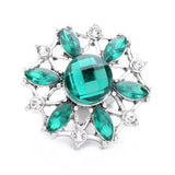 5pcs Green Crystal Snap Buttons DIY Ginger Charms for 18mm Bracelet Bangle