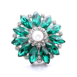 5pcs Green Crystal Snap Buttons DIY Ginger Charms for 18mm Bracelet Bangle