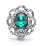 5pcs Green Crystal Snap Buttons DIY Ginger Charms for 18mm Bracelet Bangle