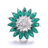 5pcs Green Crystal Snap Buttons DIY Ginger Charms for 18mm Bracelet Bangle