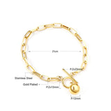 Vintage Stainless Steel Bracelet Steel Ball Pendant Thick Bangle