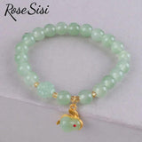 Chinese Jade Rabbit Moon Bracelet Red Bean Love Jewelry for Women