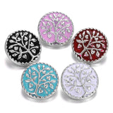 6pcs DIY Crystal Metal Tree of Life 18mm Snap Buttons for Bracelet Jewelry