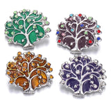6pcs DIY Crystal Metal Tree of Life 18mm Snap Buttons for Bracelet Jewelry
