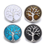 6pcs DIY Crystal Metal Tree of Life 18mm Snap Buttons for Bracelet Jewelry