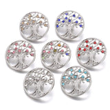 6pcs DIY Crystal Metal Tree of Life 18mm Snap Buttons for Bracelet Jewelry