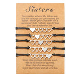 2/3/4 Pcs Friendship Sister Bracelet Matching Heart Couple Jewelry Gift
