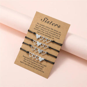 2/3/4 Pcs Friendship Sister Bracelet Matching Heart Couple Jewelry Gift